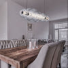 Atomo IP44 Seven LED Linear Pendant in Polished Chrome with Clear Glass Globes