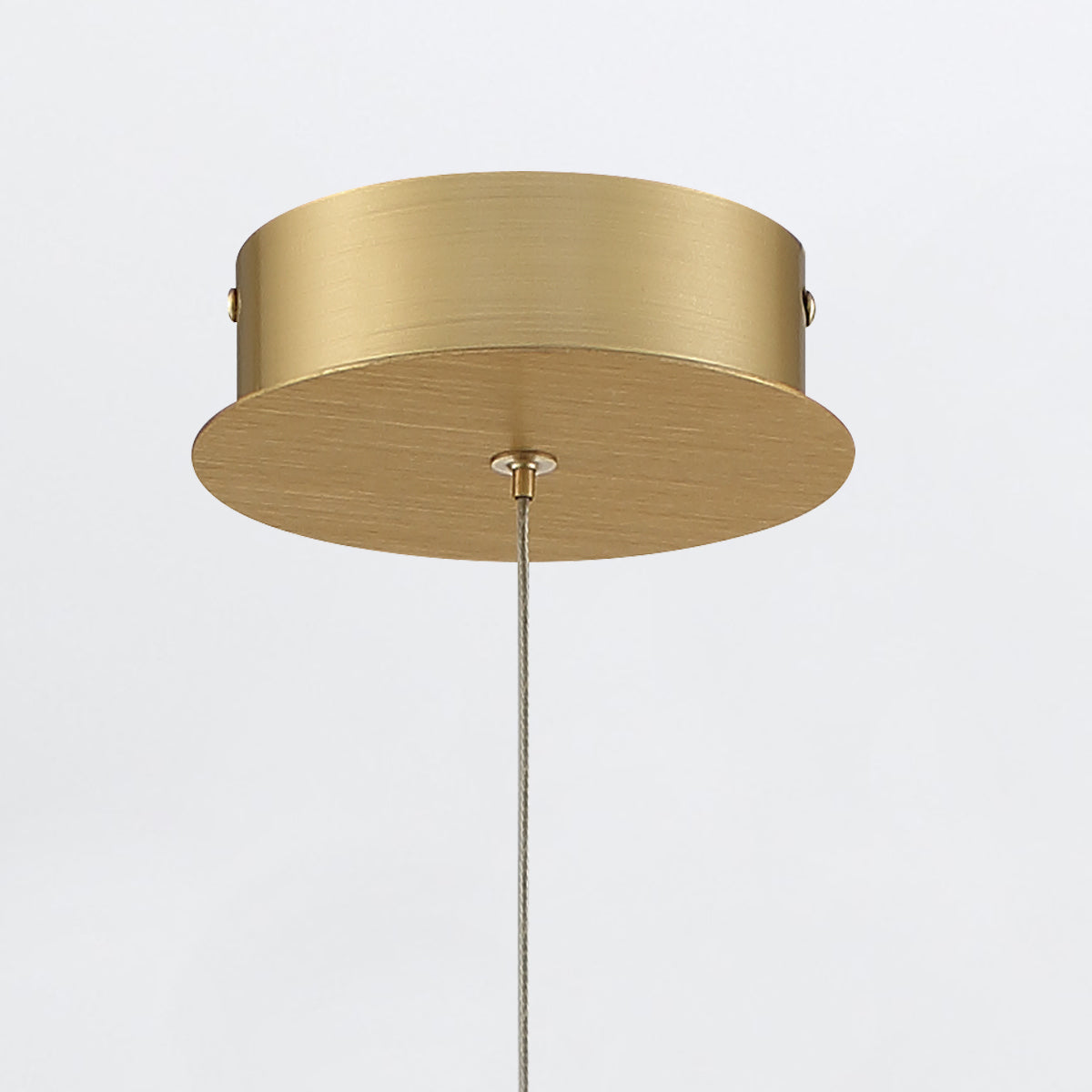 Barletta Single Drop LED Pendant in Brushed Gold with a Clear Seeded Glass Orb