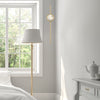 Barletta Single Drop LED Pendant in Brushed Gold with a Clear Seeded Glass Orb