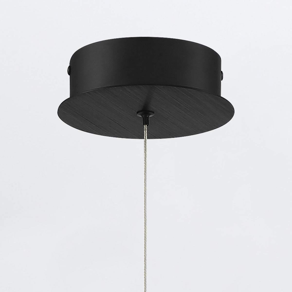 Barletta Single Drop LED Pendant in Matte Black with a Clear Seeded Glass Orb