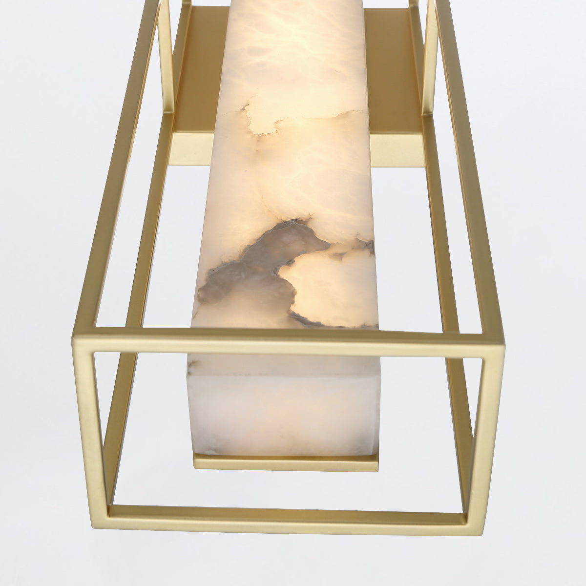 Blakley Large LED IP44 Wall Light in Brushed Gold with Alabaster Stone
