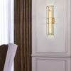 Blakley Large LED IP44 Wall Light in Brushed Gold with Alabaster Stone