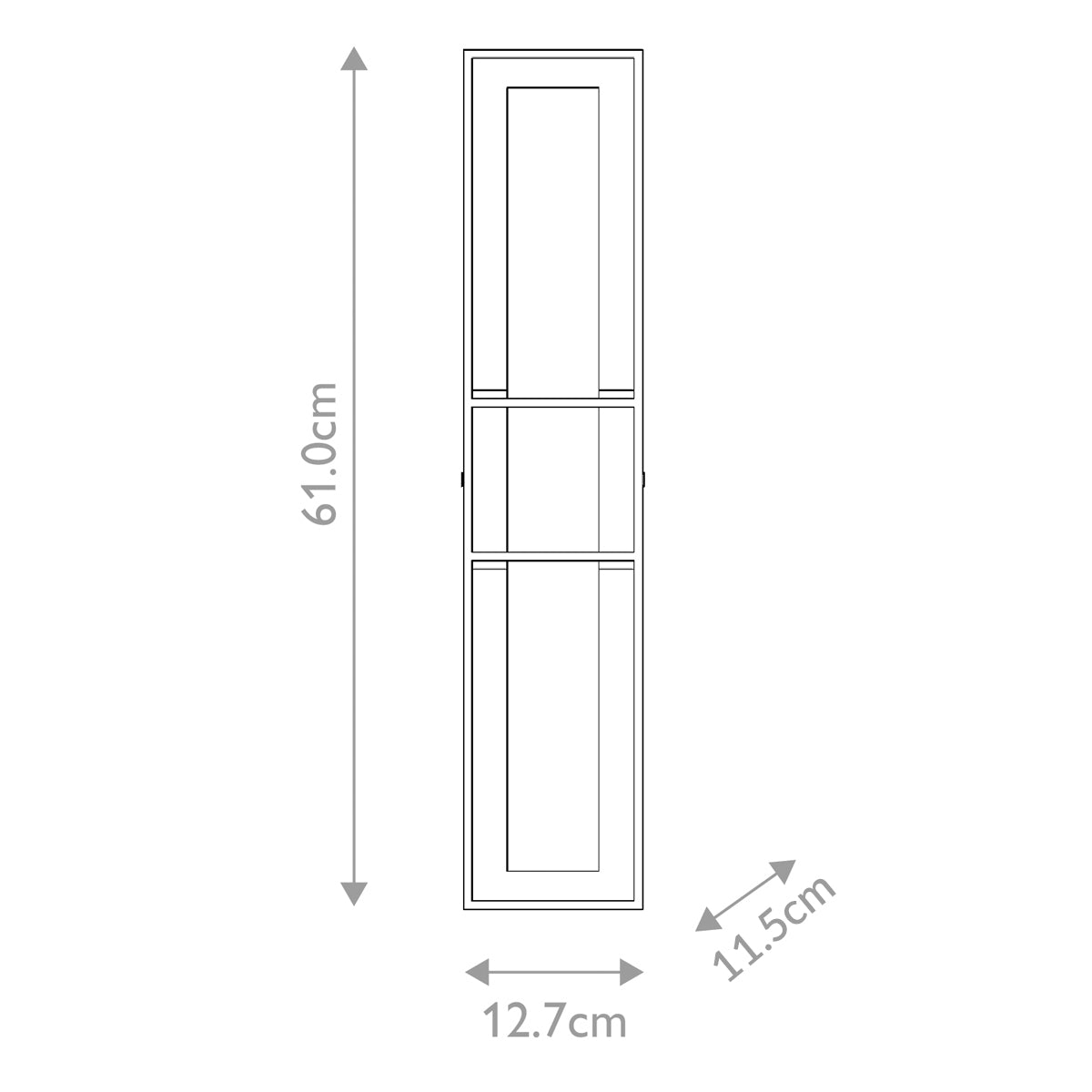 Blakley Large LED IP44 Wall Light in Matte Black with Alabaster Stone