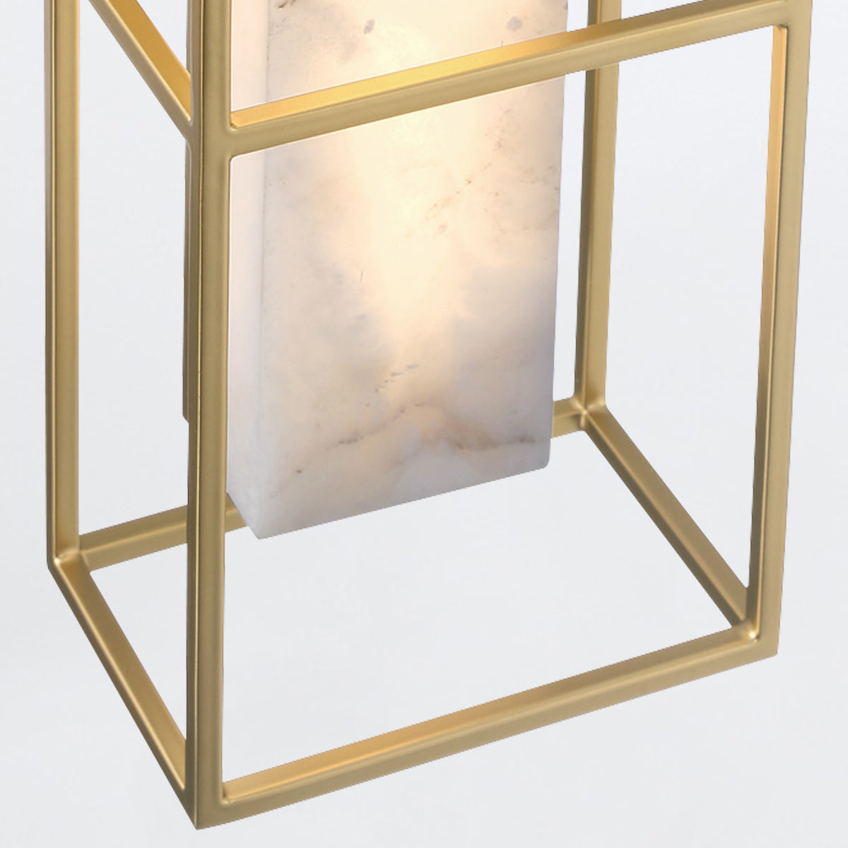 Blakley Medium LED IP44 Wall Light in Brushed Gold with Alabaster Stone