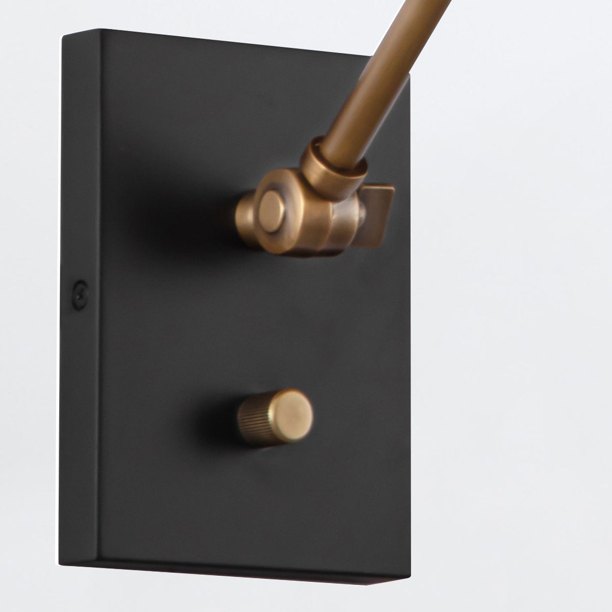 Brickell Adjustable Wall Light in Matte Black with Hazelnut Leather