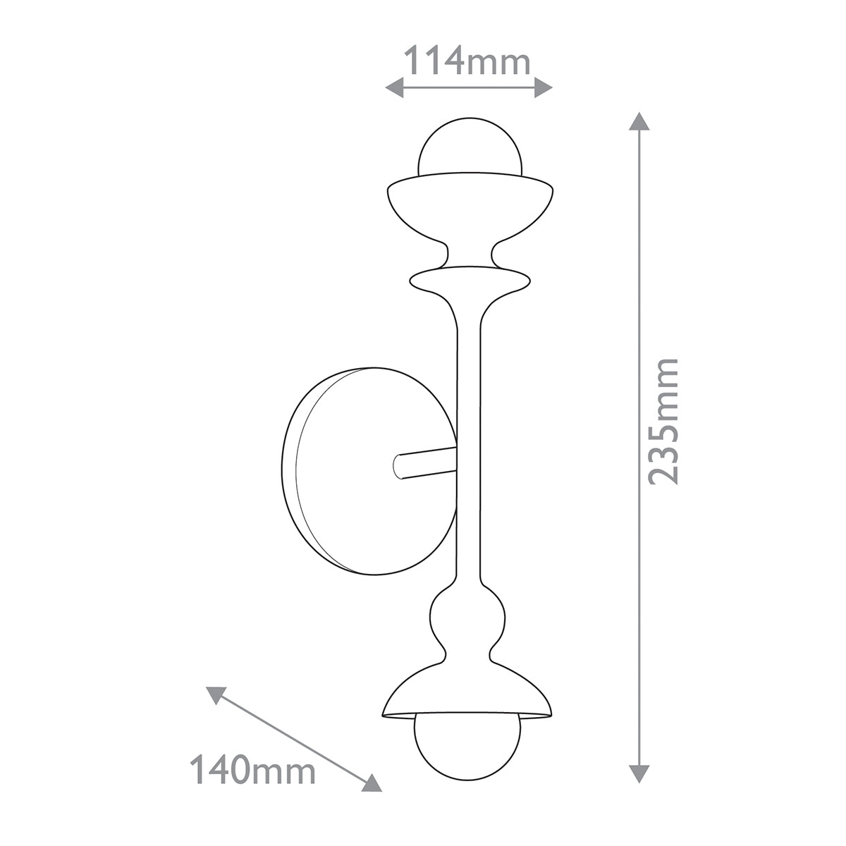 Cadence Two Lamp Wall Light in Antique White