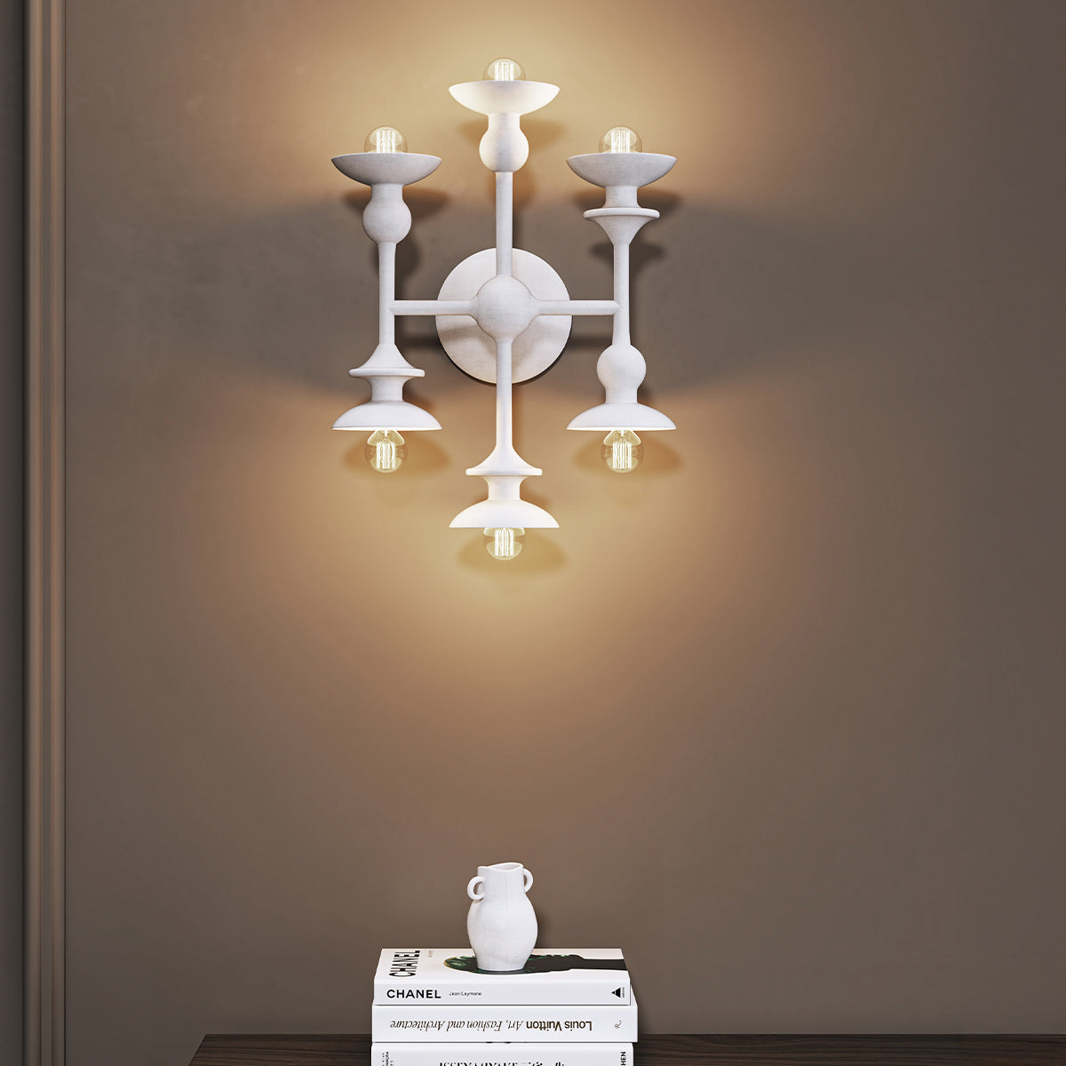 Cadence Six Lamp Wall Light in Antique White