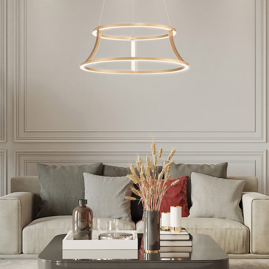 Cadoux LED Pendant Chandelier in Brushed Gold
