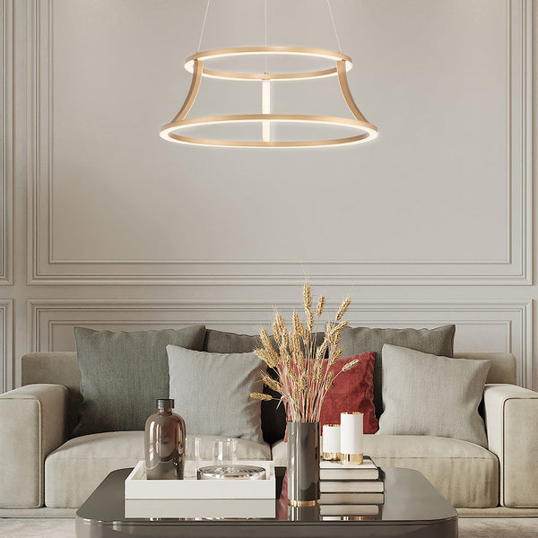 Cadoux LED Pendant Chandelier in Brushed Gold