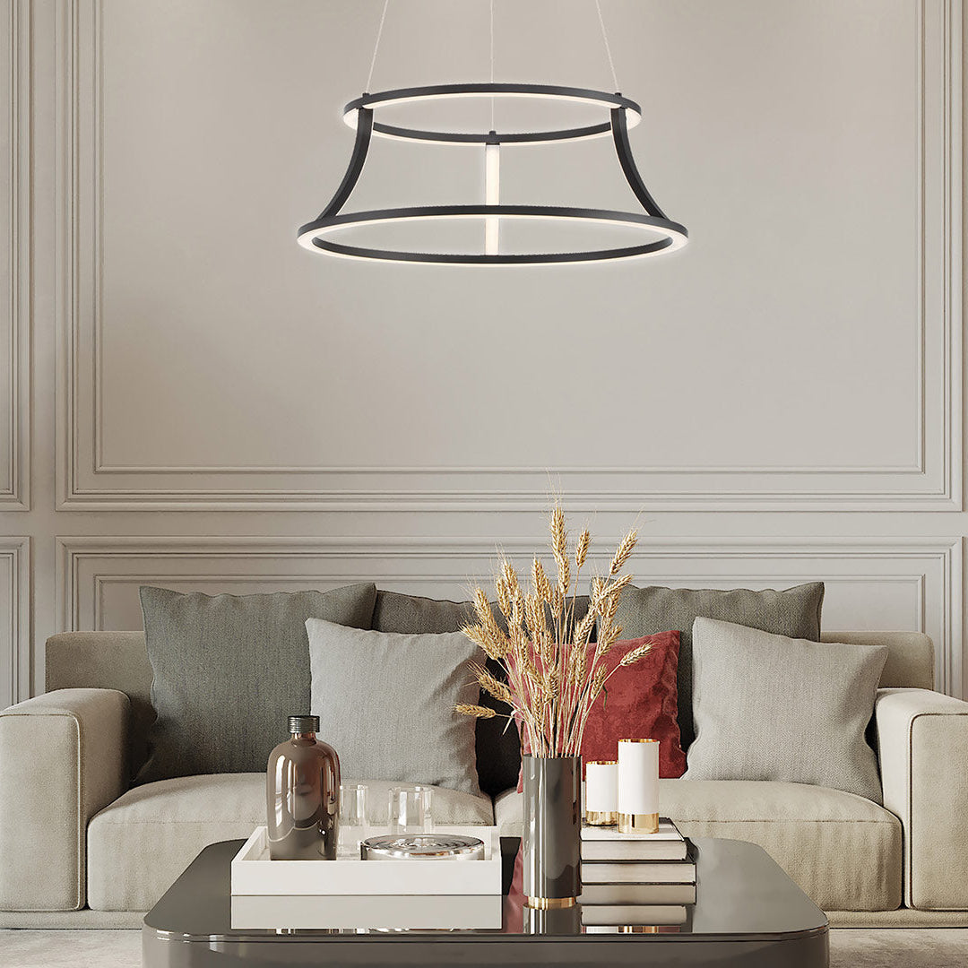 Cadoux LED Pendant Chandelier in Matte Black