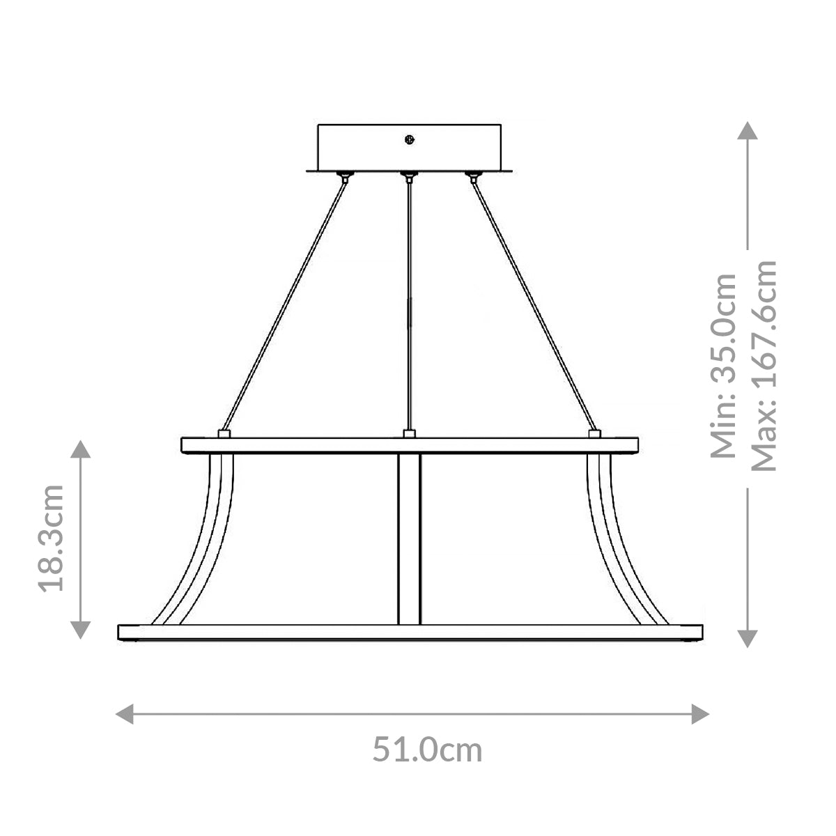 Cadoux LED Pendant Chandelier in Matte Black