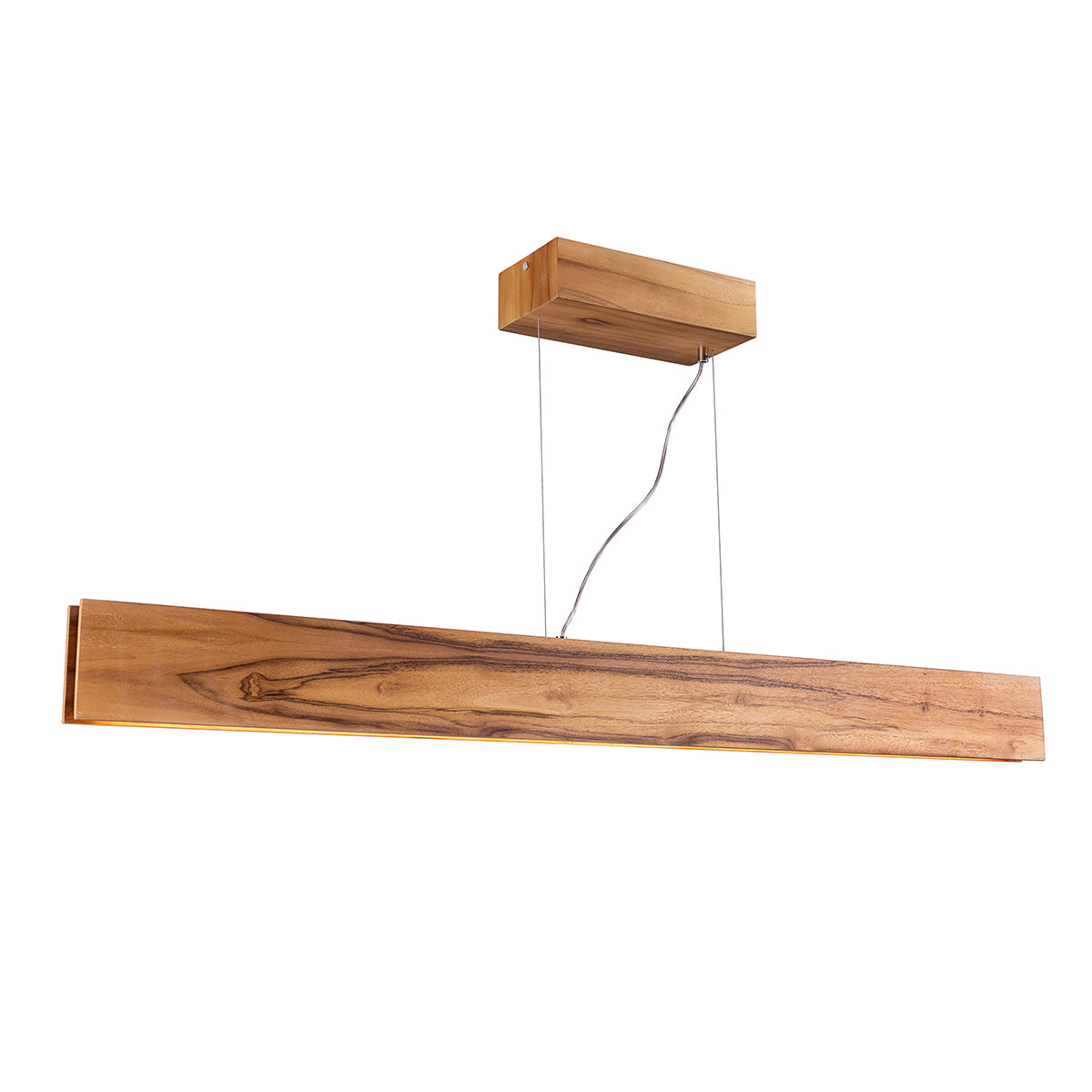 Accord Clean Natural Teak Wood Veneer 29w LED Linear Pendant