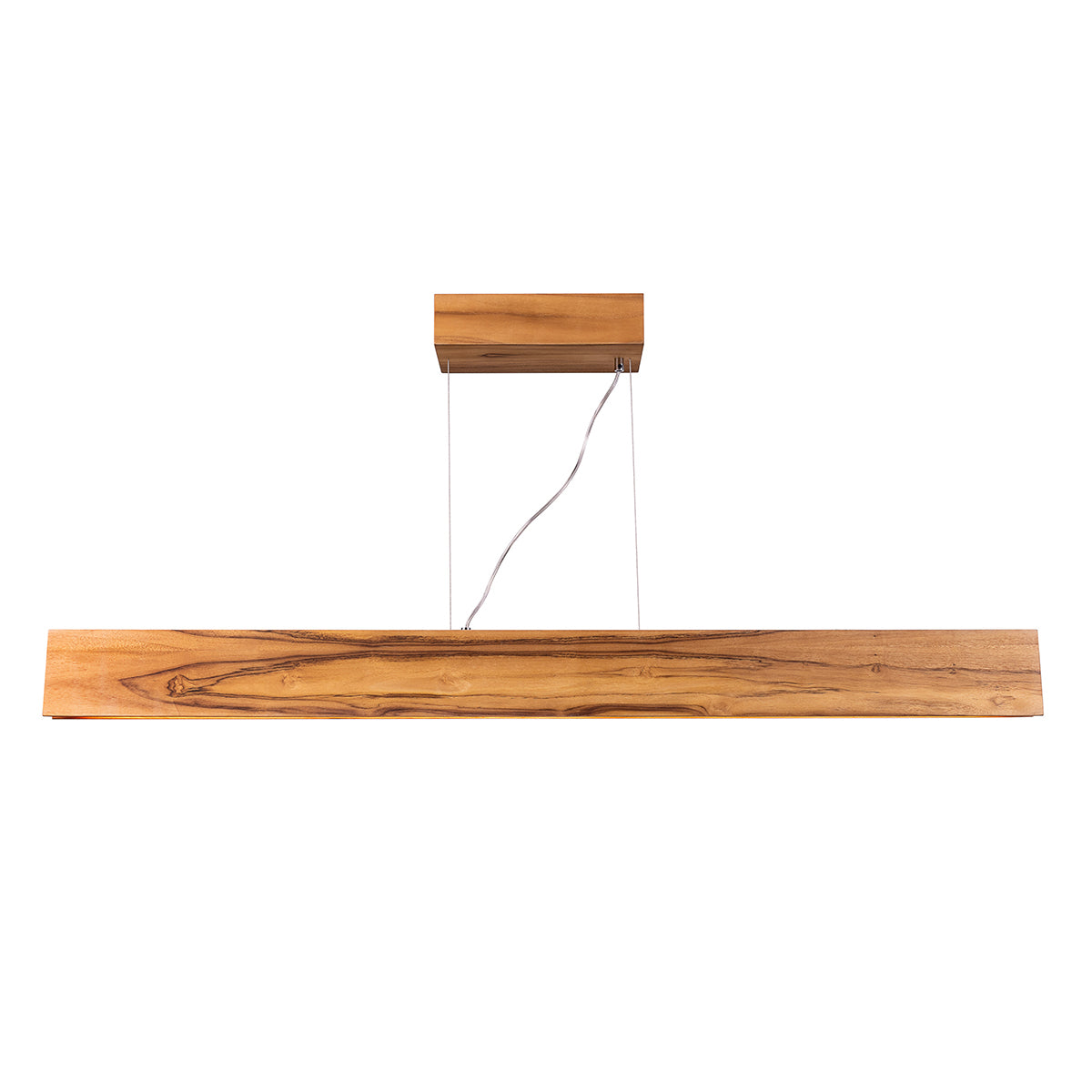 Accord Clean Natural Teak Wood Veneer 29w LED Linear Pendant