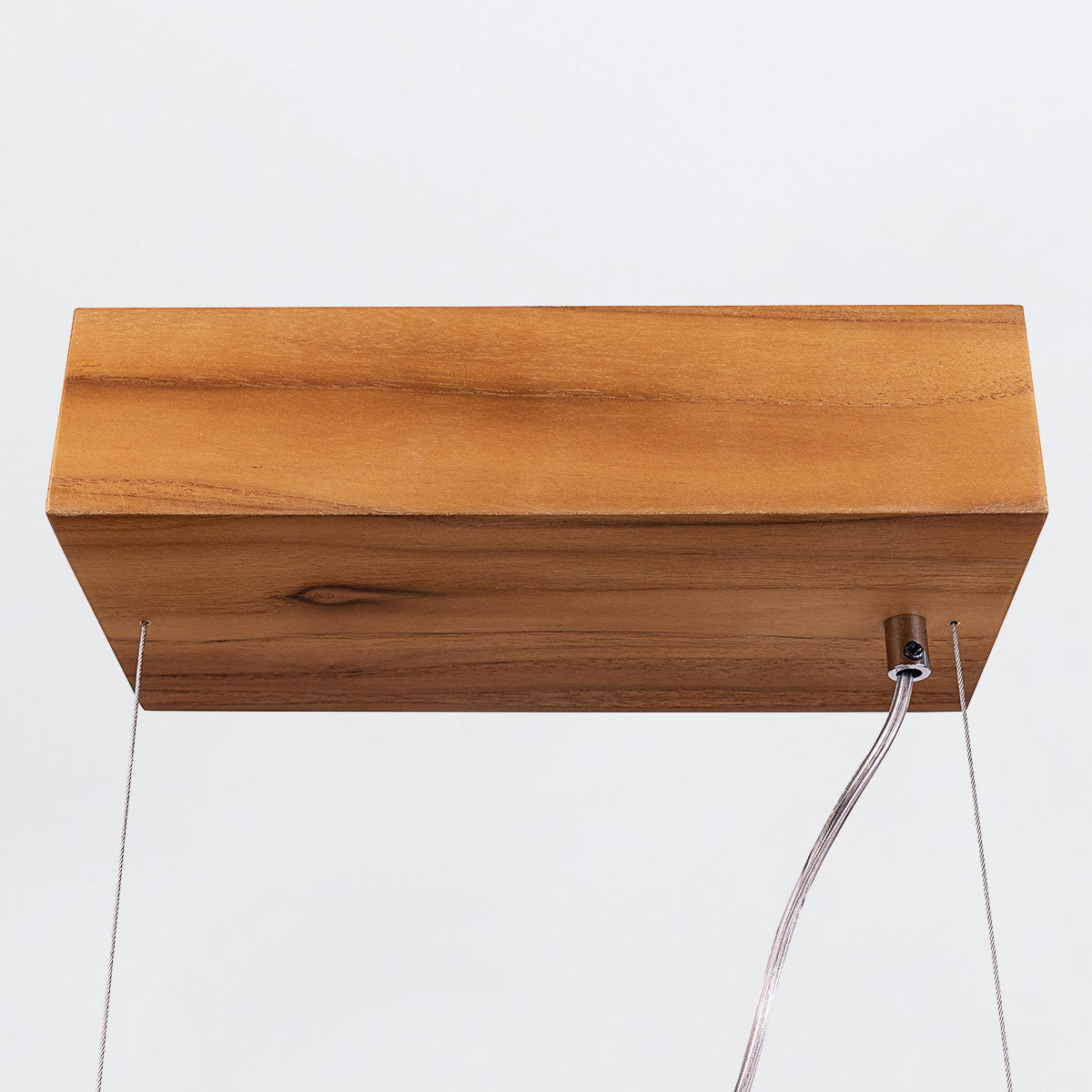 Clean Natural Teak Wood Veneer 29w LED Linear Pendant