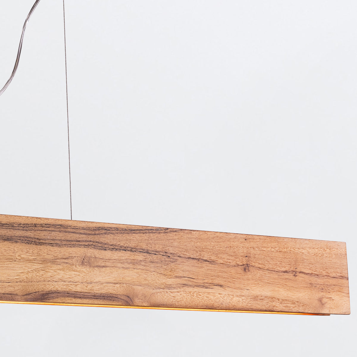 Accord Clean Natural Teak Wood Veneer 29w LED Linear Pendant