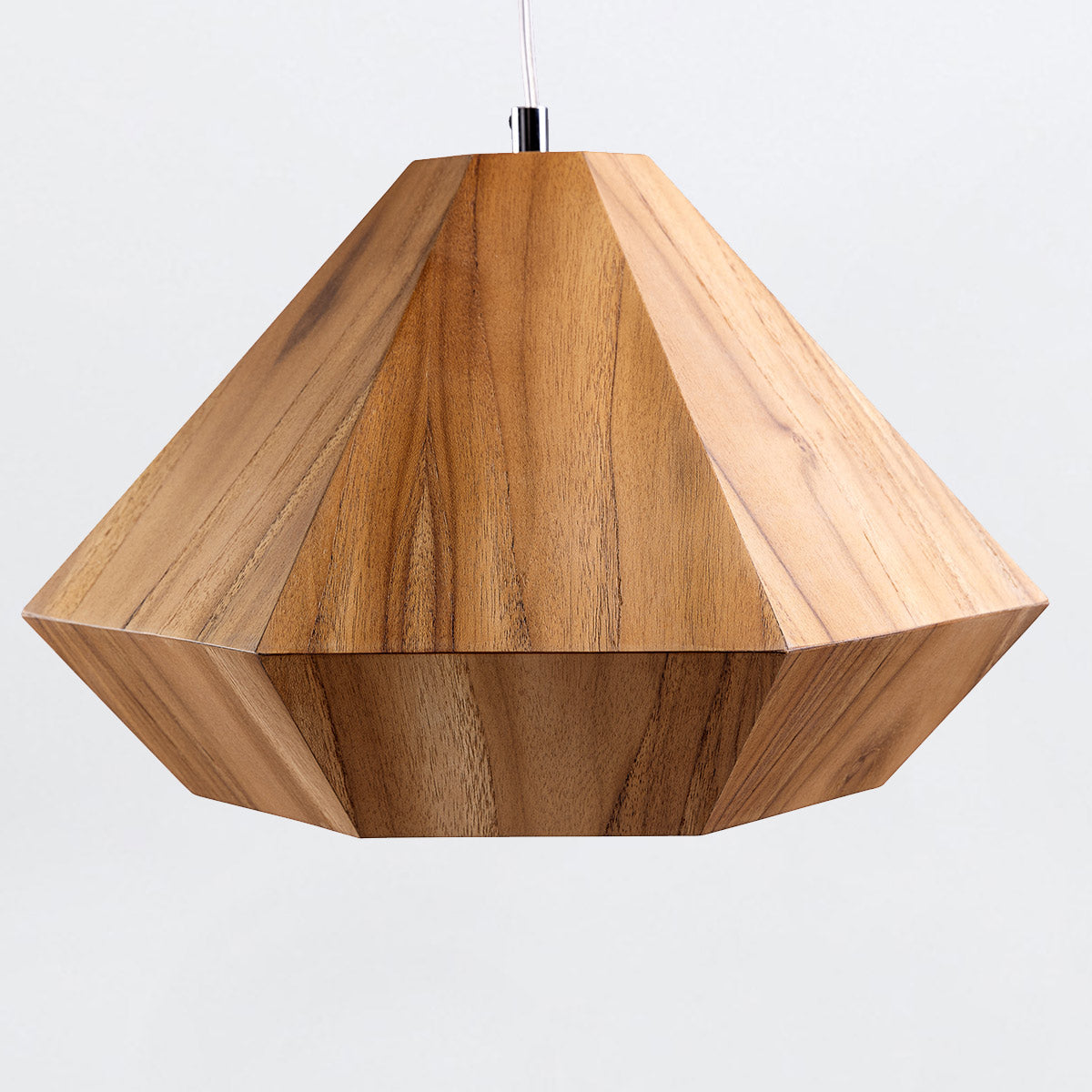 Diamond Natural Teak Wood Veneer Single Drop Pendant