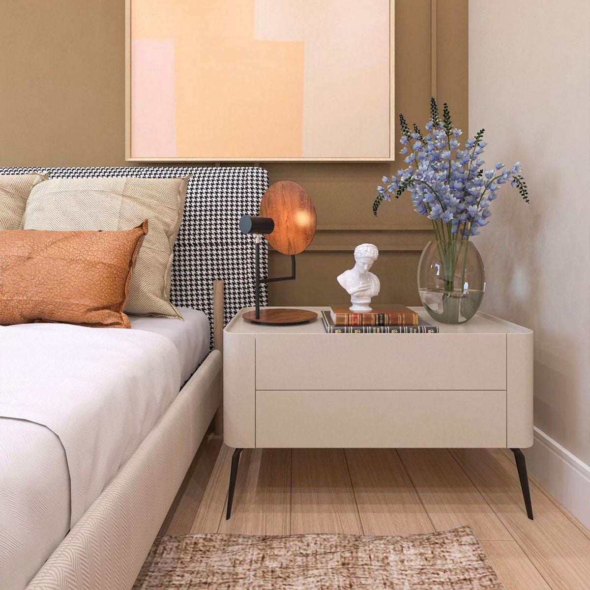 Dot Natural Teak Wood Veneer Table Lamp