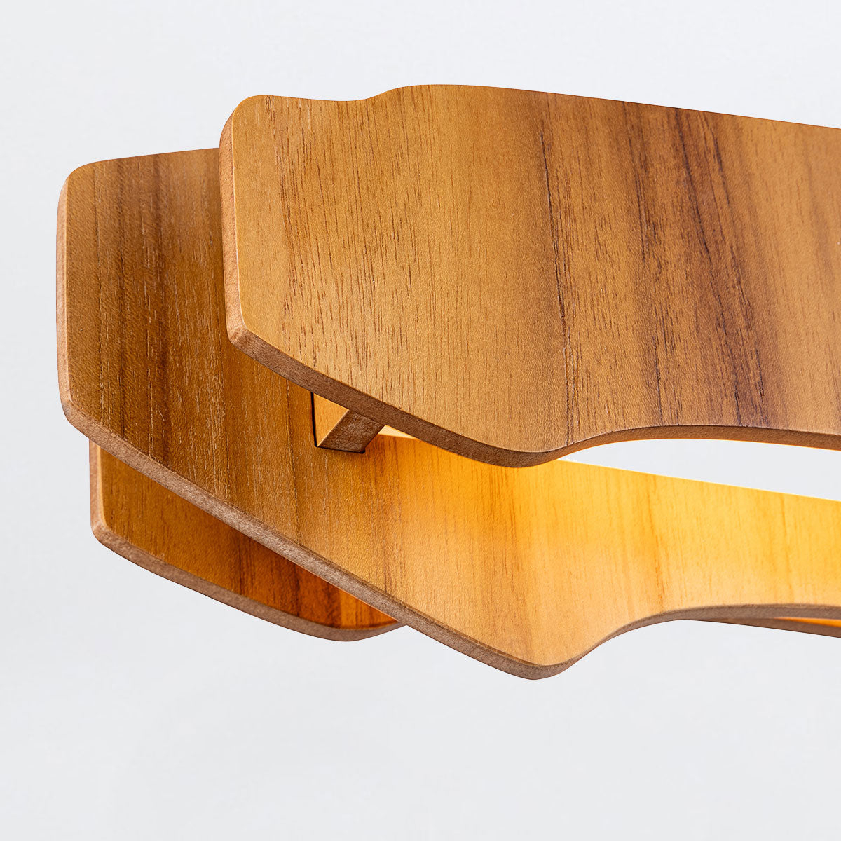 Horizon 100cm Natural Teak Wood Veneer 46w LED Linear Pendant
