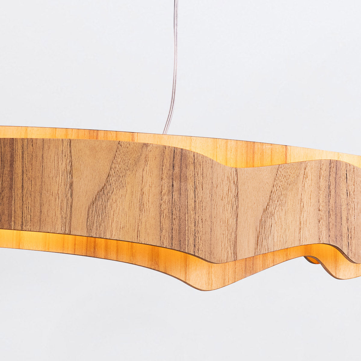 Horizon 100cm Natural Teak Wood Veneer 46w LED Linear Pendant