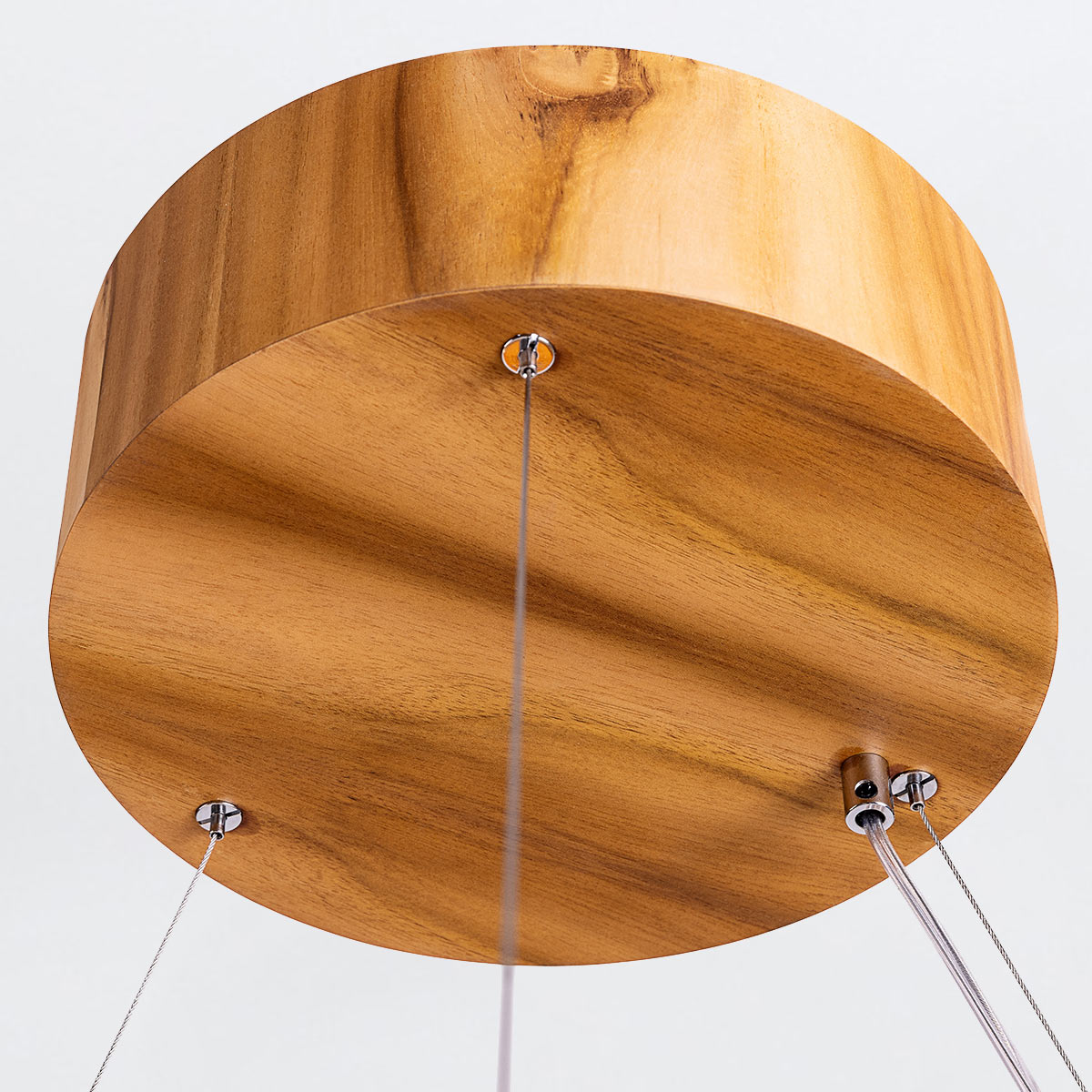 Horizon Large 80cm Natural Teak Wood Veneer 58w LED Ring Pendant