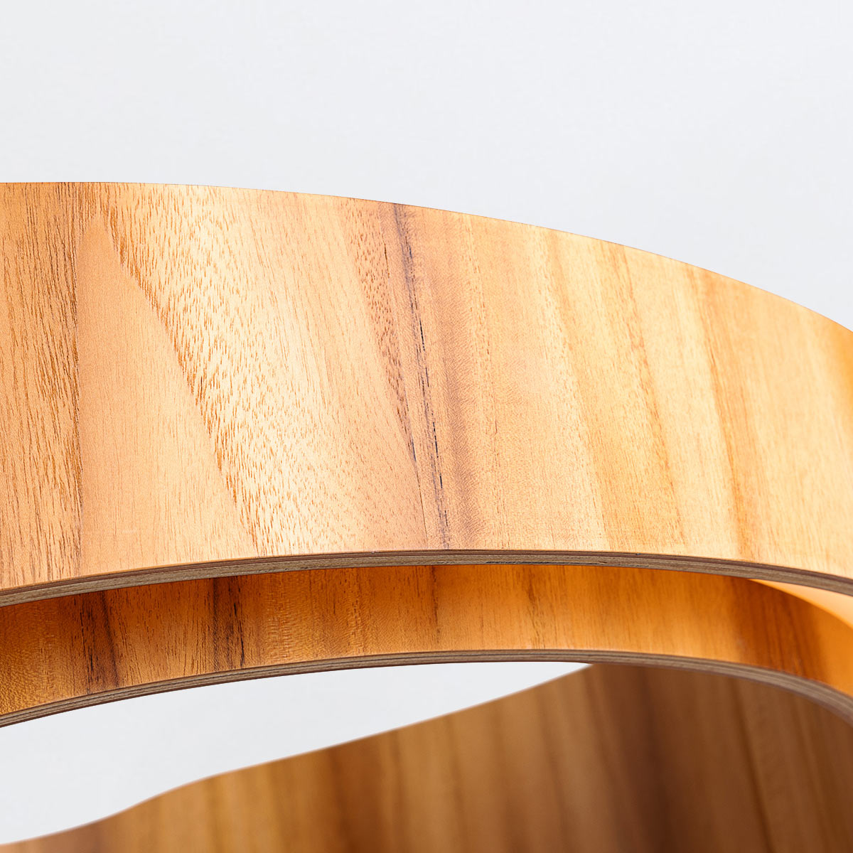 Horizon Large 80cm Natural Teak Wood Veneer 58w LED Ring Pendant