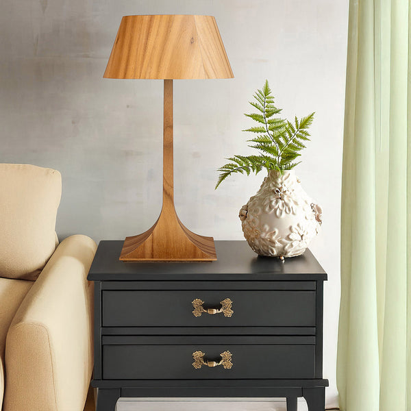 Nostalgia Natural Teak Wood Veneer Table Lamp