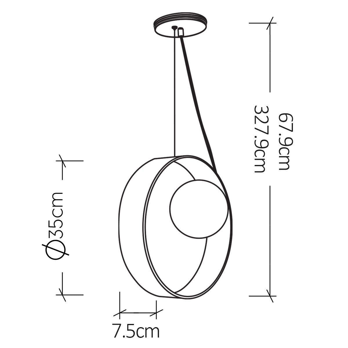 Sfera Natural Teak Wood Veneer Single Drop Pendant with Opal Glass Diffuser