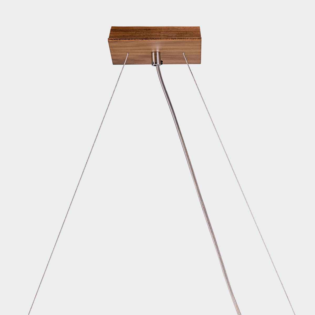 Sfera Natural Teak Wood Veneer Linear Pendant with Opal Glass Diffusers