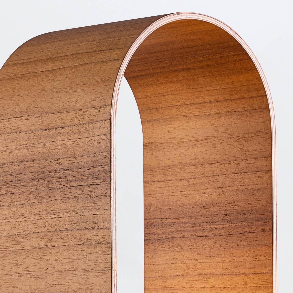 Sfera Natural Teak Wood Veneer Table Lamp with Opal Glass Diffuser