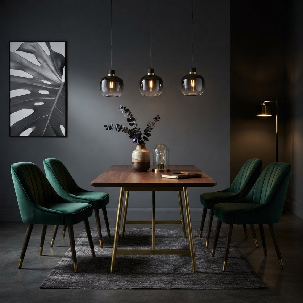 Eglo Oilella Three Drop Pendant Light Installation Close Up