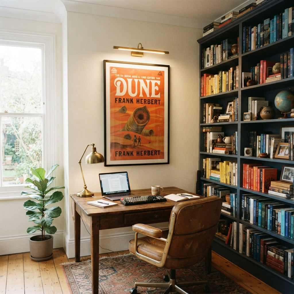 Floor to Ceiling Architectural Library Wall Sconces View
