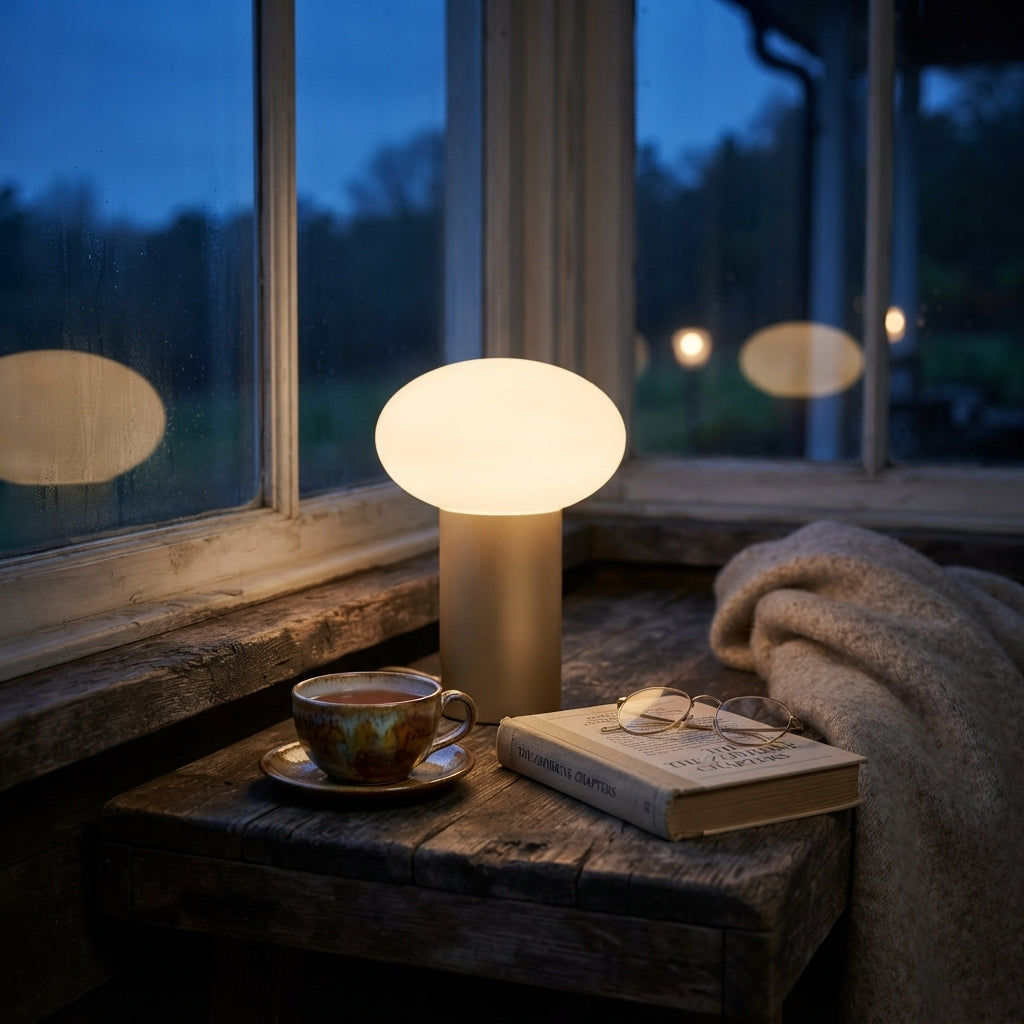 Astro Zeppo LED Rechargeable Portable Table Lamp with White Opal Glass Diffuser