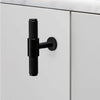 Knurled T-Bar Cabinet Handle In Black
