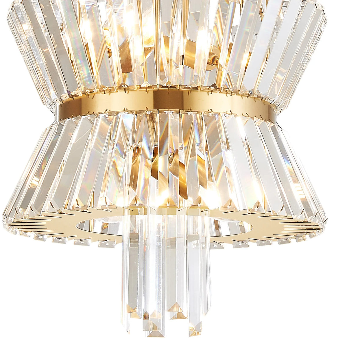 Vienna 4 Light Pendant in Brass & Clear Crystal Glass
