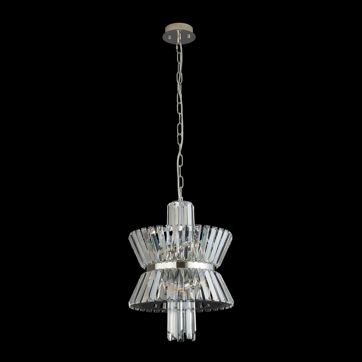 Vienna 4 Light Pendant in Polished Nickel & Clear Crystal Glass