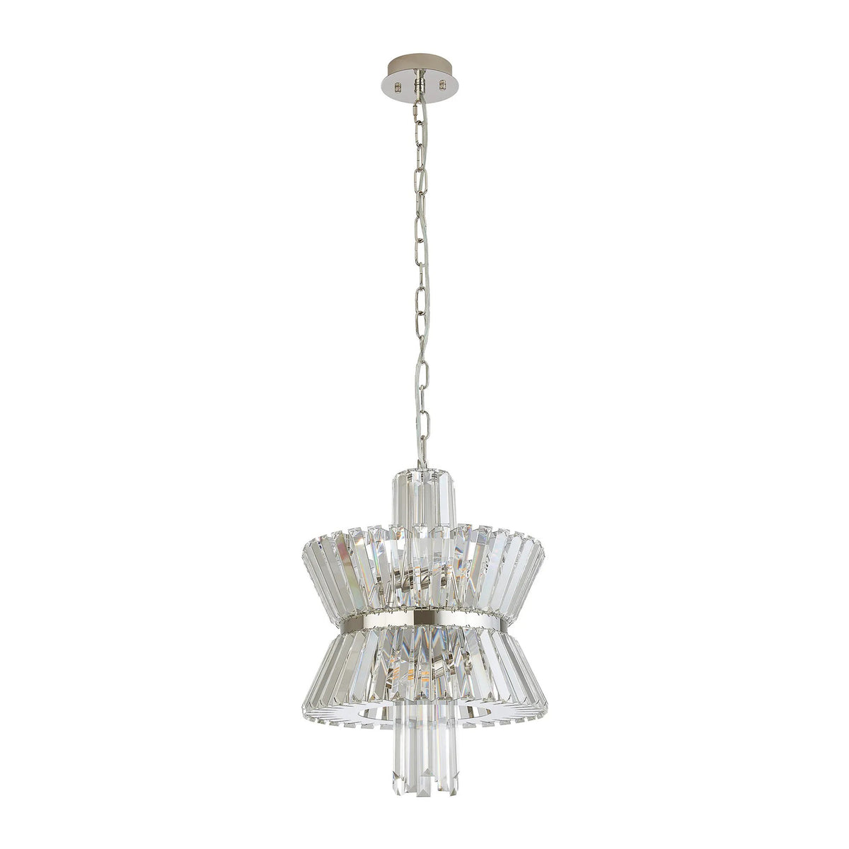 Vienna 4 Light Pendant in Polished Nickel & Clear Crystal Glass