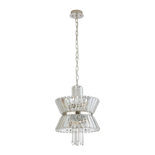 Vienna 4 Light Pendant in Polished Nickel & Clear Crystal Glass