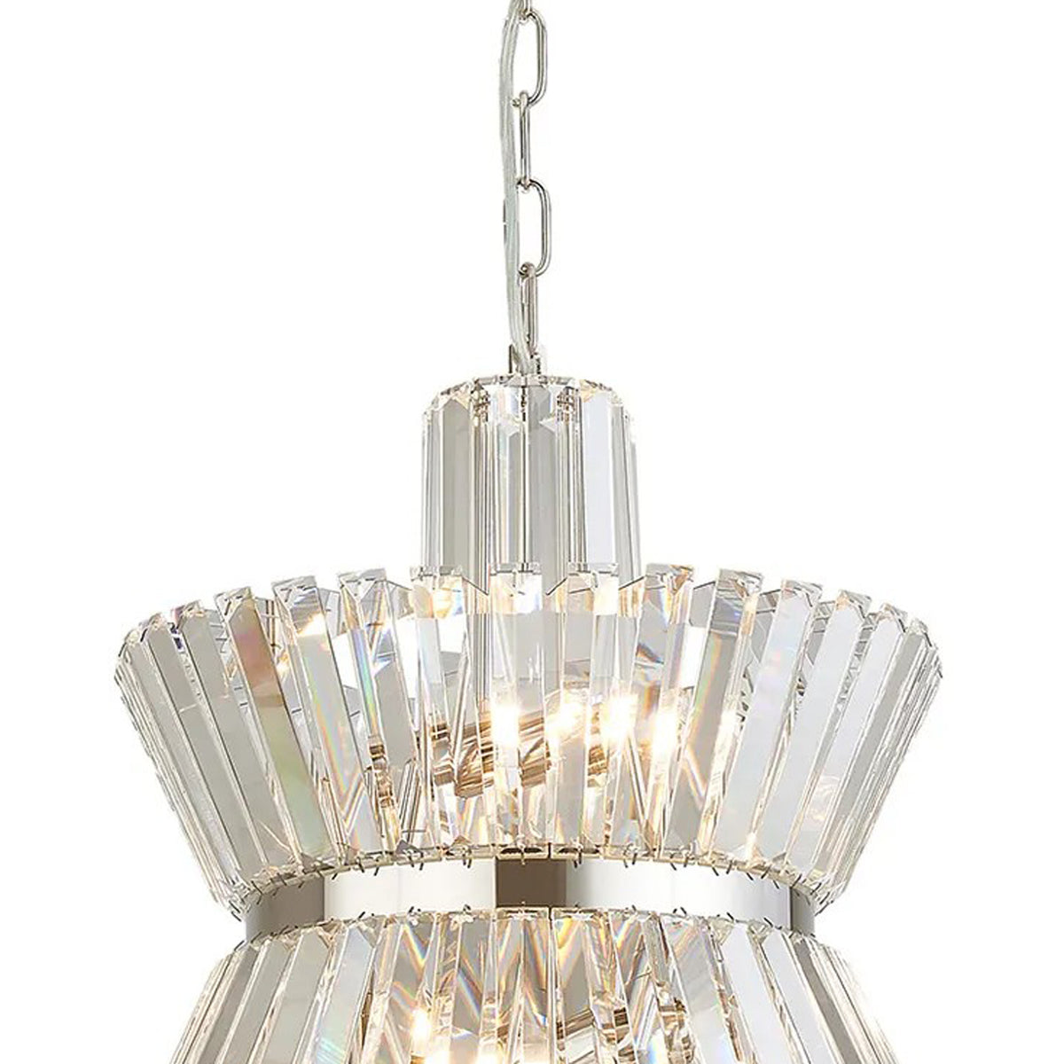 Vienna 4 Light Pendant in Polished Nickel & Clear Crystal Glass