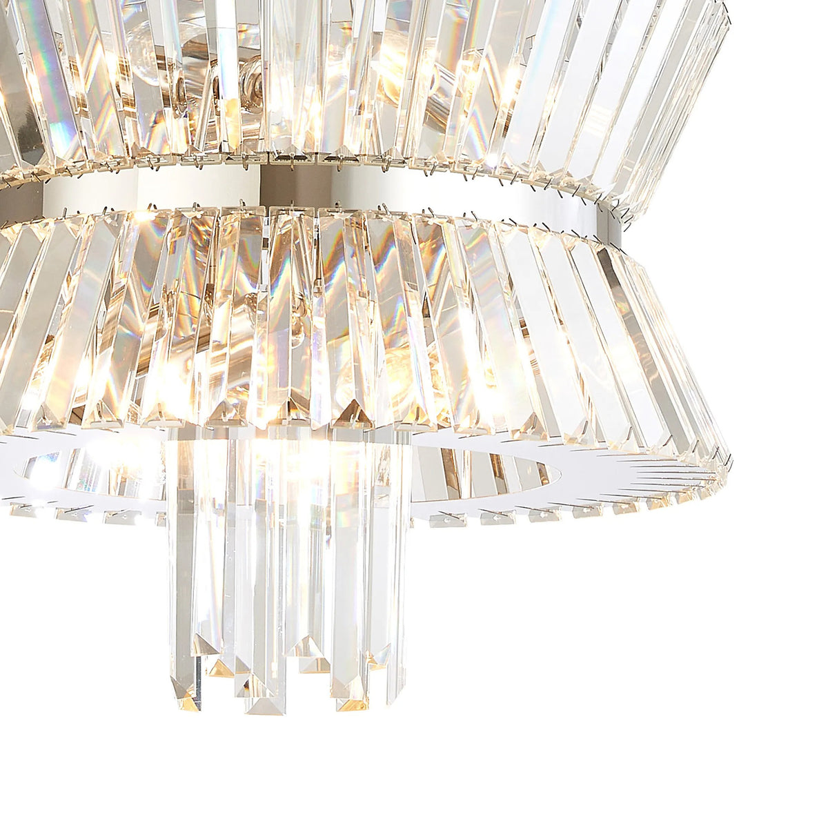 Vienna 8 Light Pendant in Polished Nickel & Clear Crystal Glass