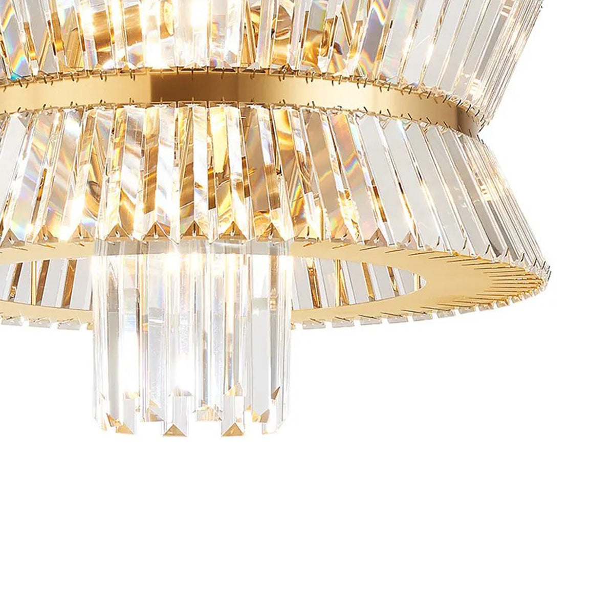 Vienna 12 Light Pendant in Brass & Clear Crystal Glass