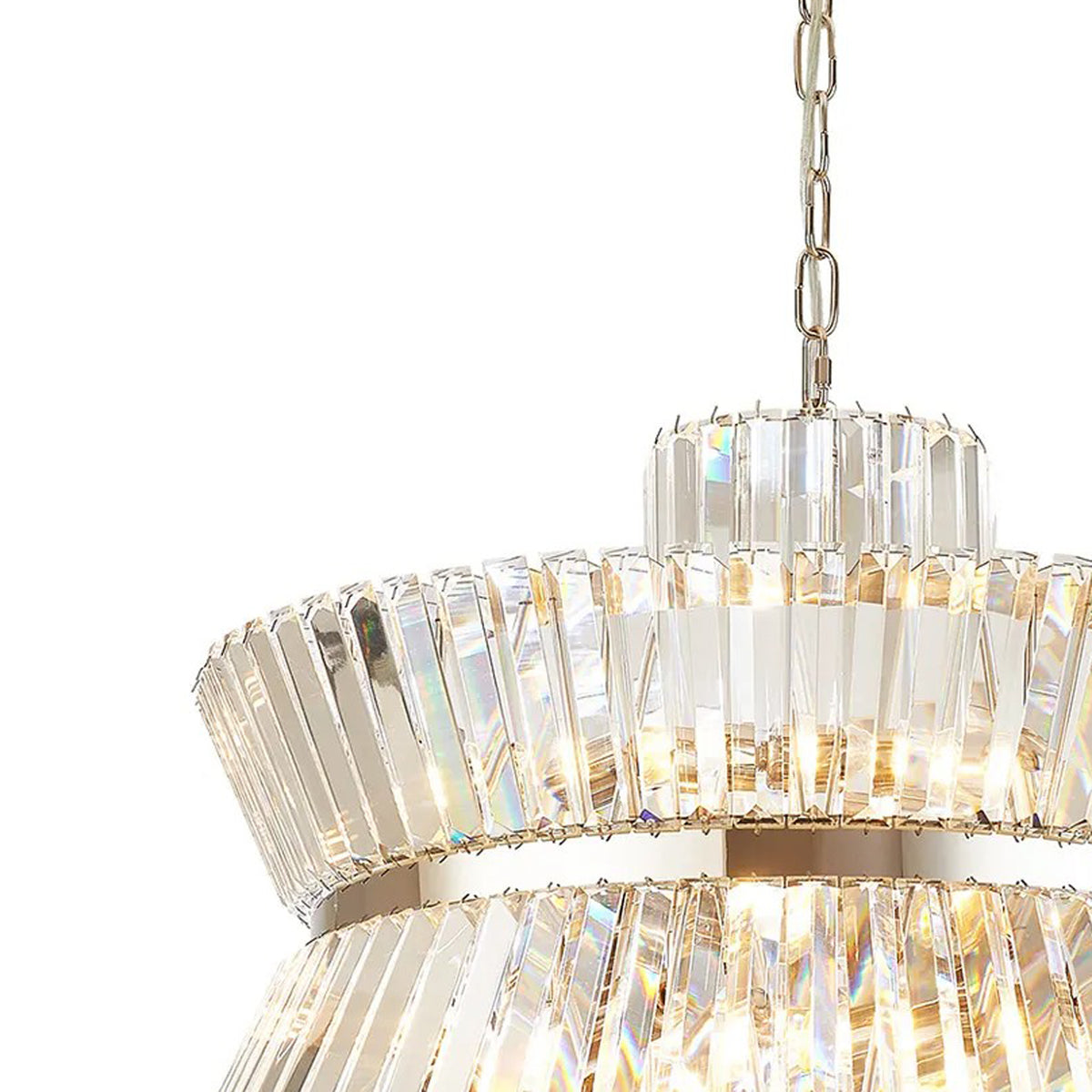 Vienna 12 Light Pendant in Polished Nickel & Clear Crystal Glass