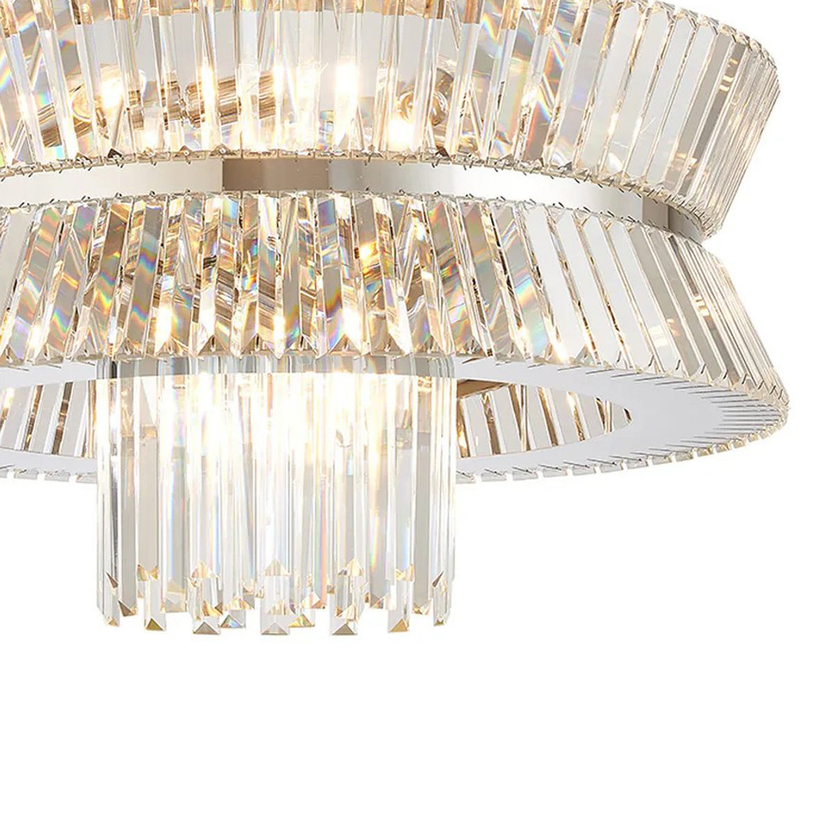 Vienna 18 Light Pendant in Polished Nickel & Clear Crystal Glass
