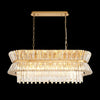 Vienna 13 Light Linear Pendant in Brass & Clear Crystal Glass