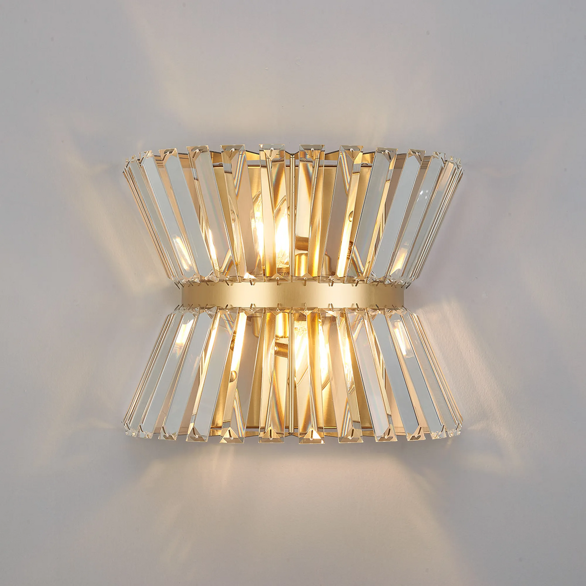 Vienna Wall Light in Brass & Clear Crystal Glass