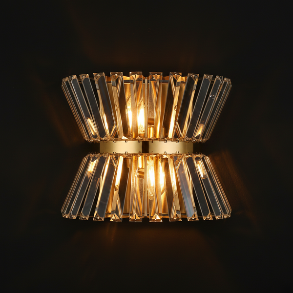 Vienna Wall Light in Brass & Clear Crystal Glass