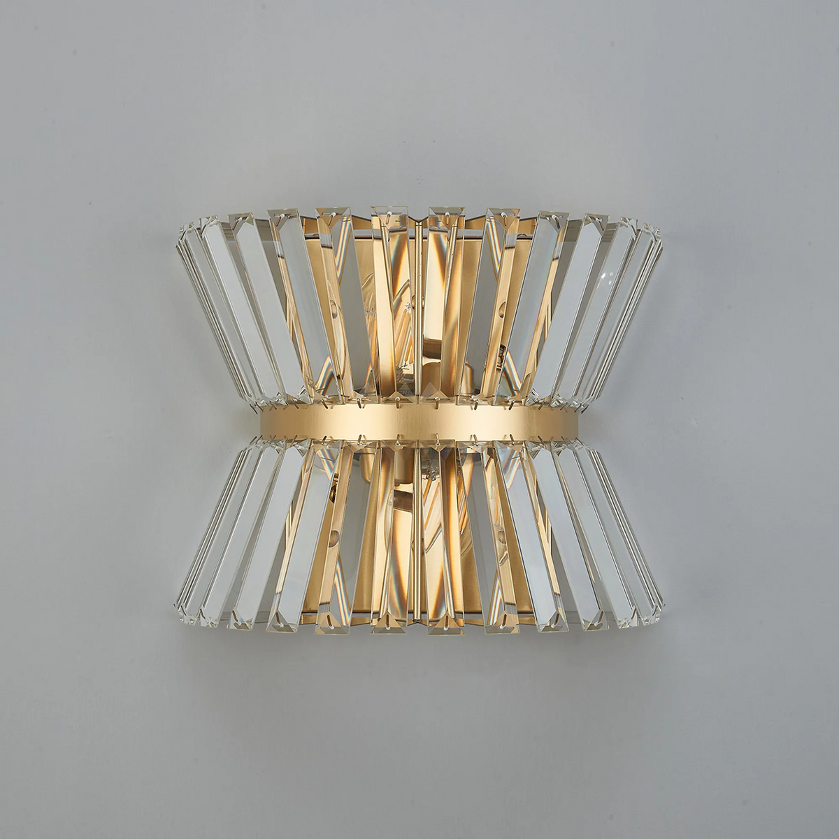 Vienna Wall Light in Brass & Clear Crystal Glass
