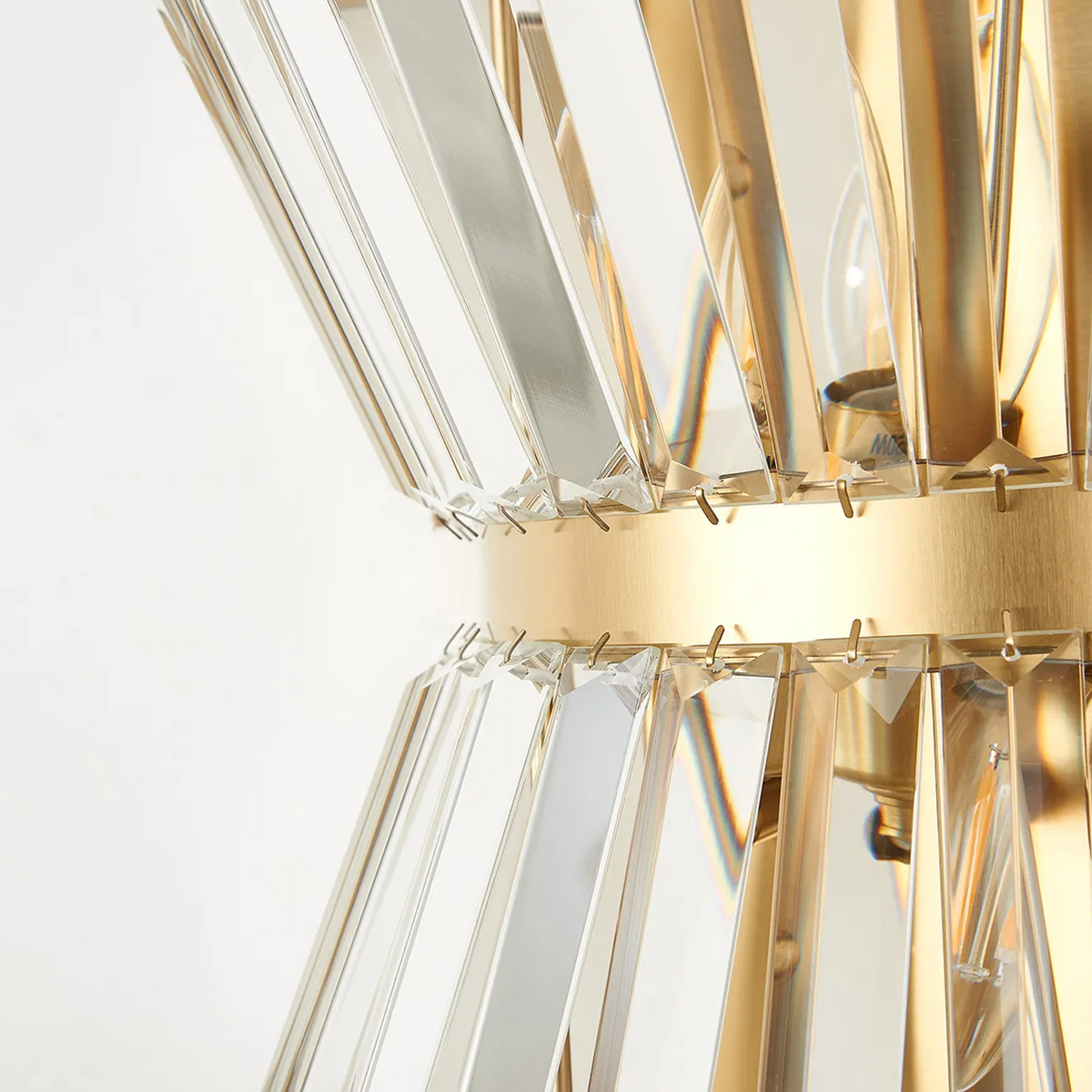 Vienna Wall Light in Brass & Clear Crystal Glass
