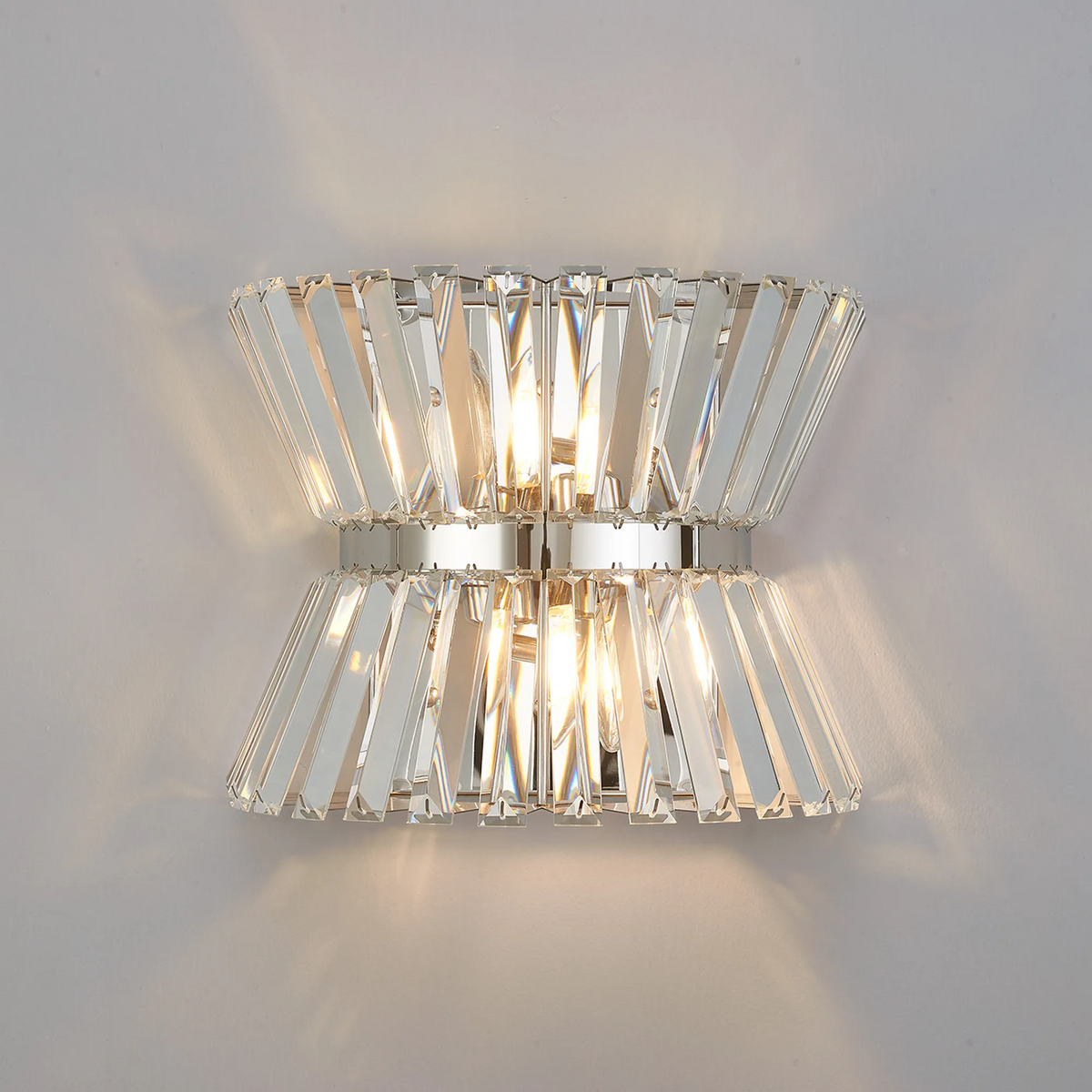 Vienna Wall Light in Polished Nickel & Clear Crystal Glass