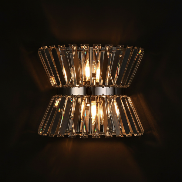 Vienna Wall Light in Polished Nickel & Clear Crystal Glass
