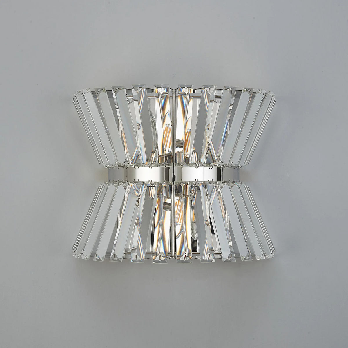Vienna Wall Light in Polished Nickel & Clear Crystal Glass